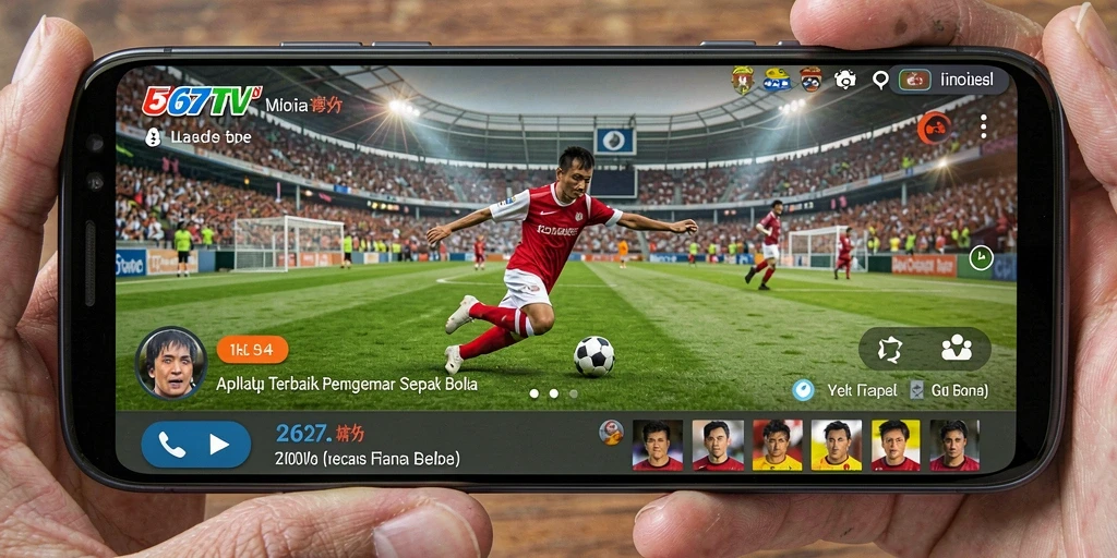 Screenshot 567TV menampilkan gameplay sepak bola yang mengasyikkan.