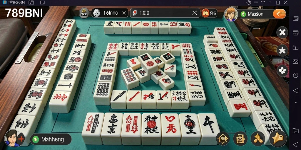 Screenshot gameplay 789BNI yang memperlihatkan suasana permainan Mahjong.