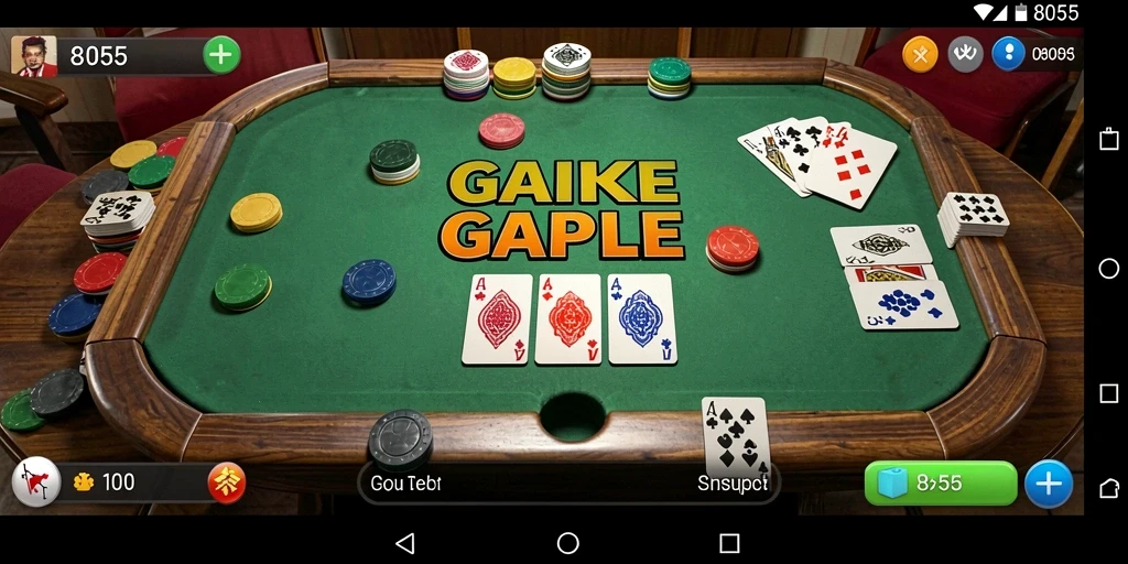 Screenshot gameplay utama dari Game Gaple 8055.