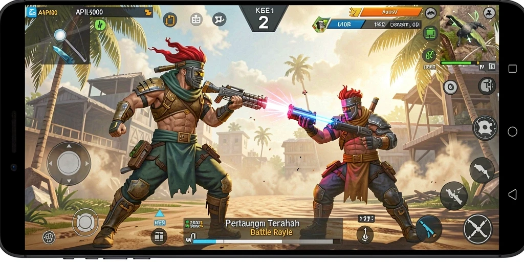 Gameplay seru API5000 dengan aksi Battle Royale yang mendebarkan.
