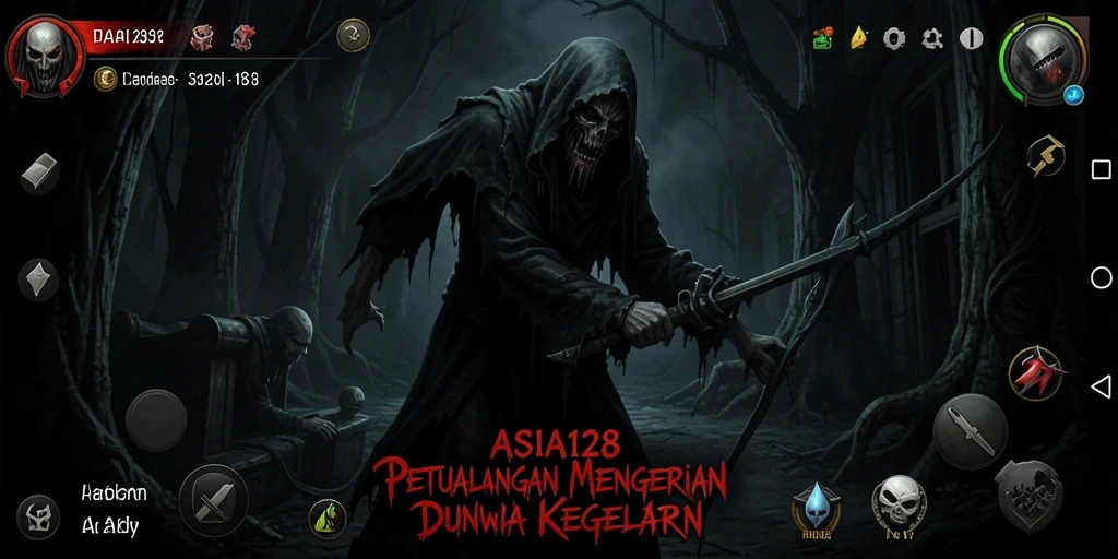 Screenshot gameplay menampilkan suasana mengerikan di ASIA128.