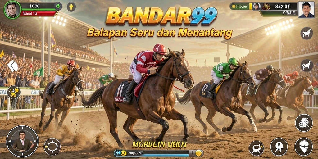 Tampilan gameplay BANDAR99 yang menegangkan di lintasan balap.