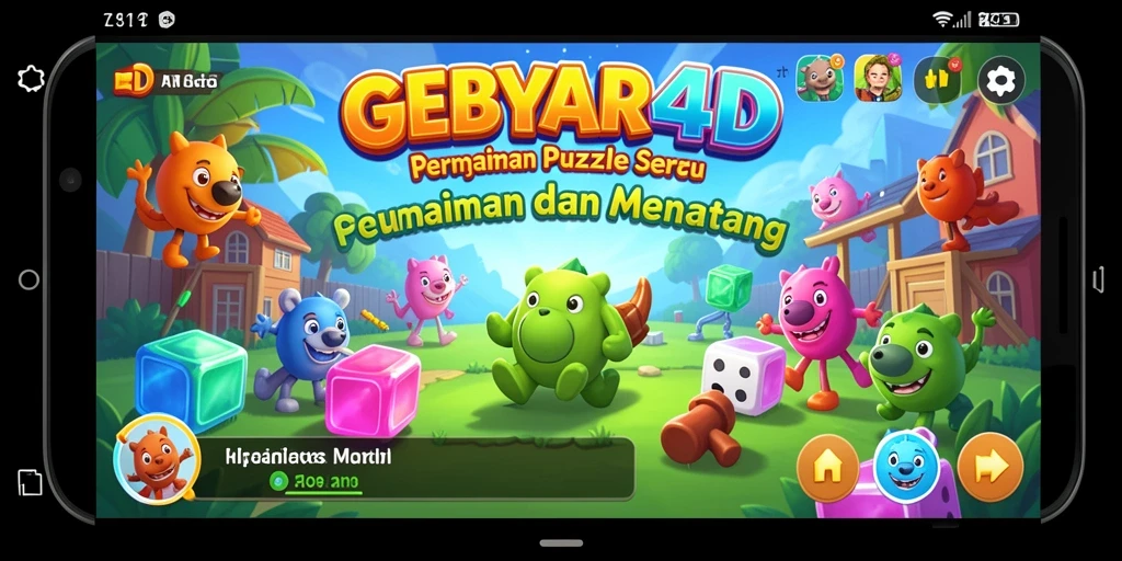 Tampilan gameplay GEBYAR4D yang menantang dan menarik.
