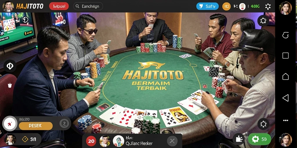 Tangkapan layar HAJITOTO yang menunjukkan gameplay Poker yang mendebarkan.