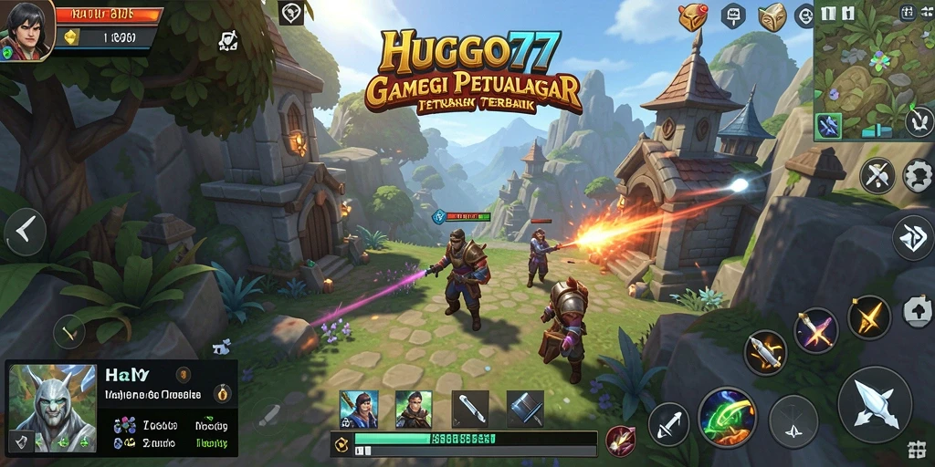 Screenshot HUGO77 menampilkan aksi pertempuran yang mendebarkan.