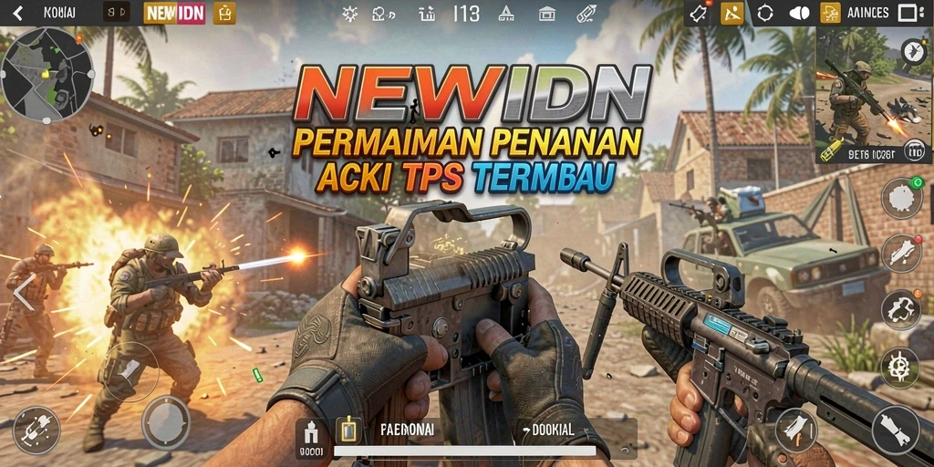 Tangkapan layar gameplay NEWIDN menampilkan aksi tembak-menembak yang mendebarkan.