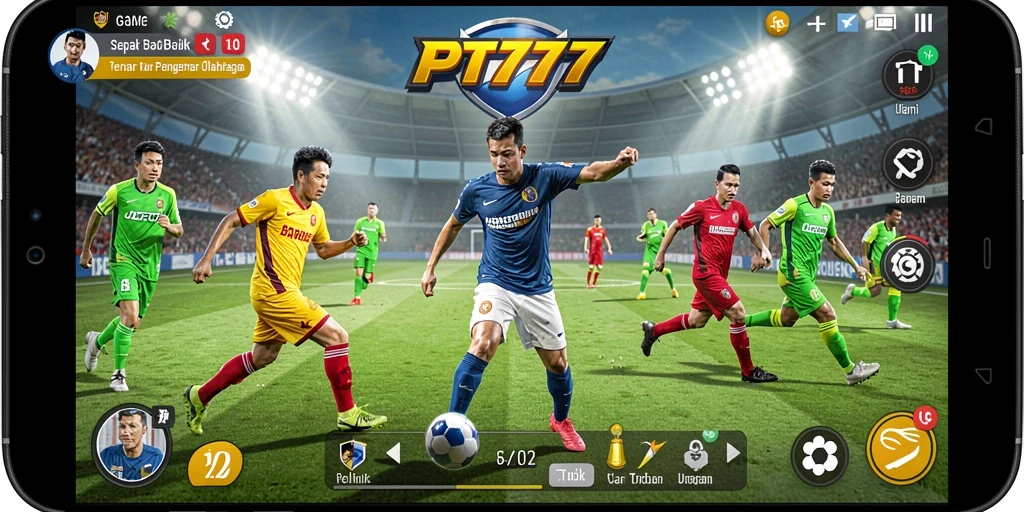 Gameplay seru dan menegangkan dalam pertandingan sepak bola.