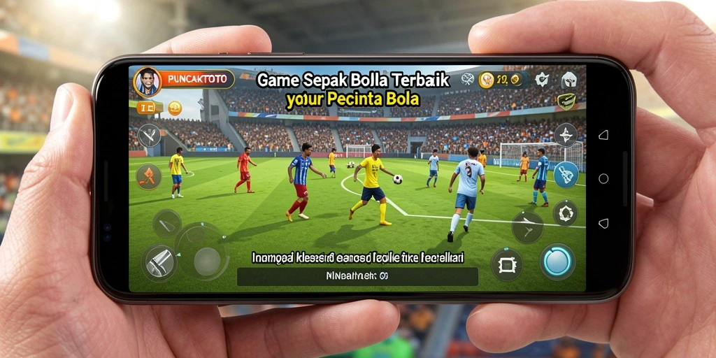 Gameplay PUNCAKTOTO yang menyerupai pertandingan sepak bola nyata.