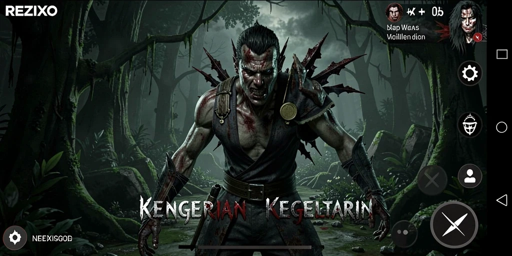 Tampilan gameplay menakutkan dalam REZIXO yang memacu adrenalin.
