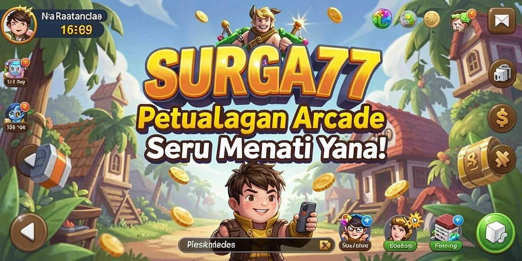 Tangkapan layar gameplay SURGA77 dengan aksi seru dan penuh warna.