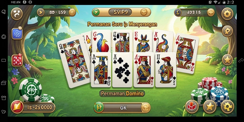 Tampilan gameplay menegangkan dan seru saat bermain Domino.