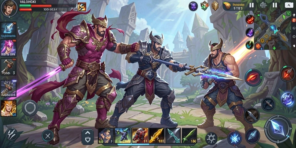 Tampilan gameplay seru dari VALOHOKI dalam pertarungan MOBA.